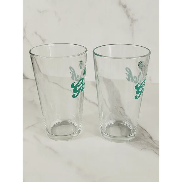 Dutch Grolsch Brewery Pint Beer Clear Glass 16oz Drinkware 5 1/2" Tumbler x2 - Picture 5 of 12
